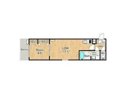 ジーメゾン向島シェルール(1LDK/2階)の間取り写真