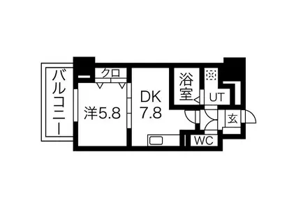 ときわぎ(1LDK/9階)の間取り写真