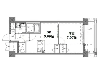 コンフォーレ栗栖野(1LDK/3階)の間取り写真