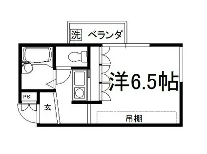 エレガンス御所北(ワンルーム/1階)の間取り写真