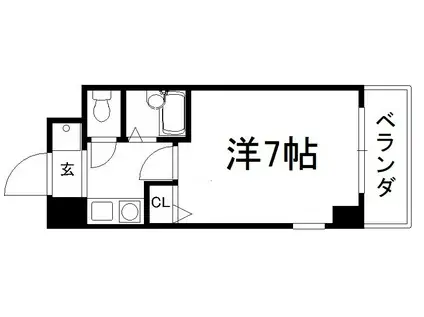 ユニバーシティー丸光(1K/8階)の間取り写真