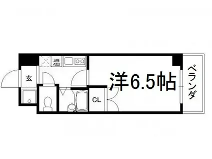 ユニバーシティー丸光Ⅱ(1K/4階)の間取り写真