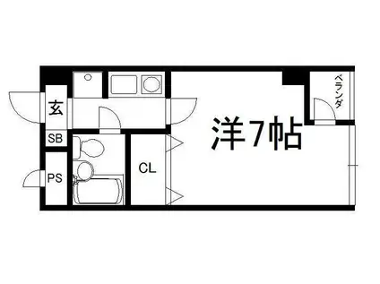 FIDUCIA(1K/4階)の間取り写真
