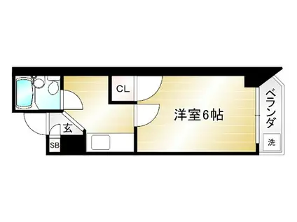 エバーグリーンヴィラ堀川(1K/4階)の間取り写真