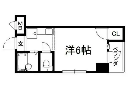 モンターニュ染(ワンルーム/2階)の間取り写真