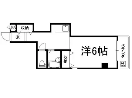 御所西シンワマンション(ワンルーム/3階)の間取り写真