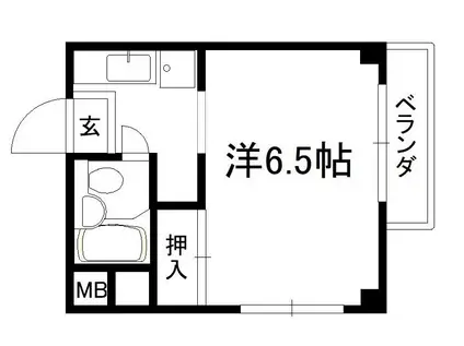 ぱんぷきん(ワンルーム/3階)の間取り写真