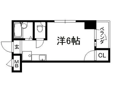 モンターニュ染(ワンルーム/3階)の間取り写真