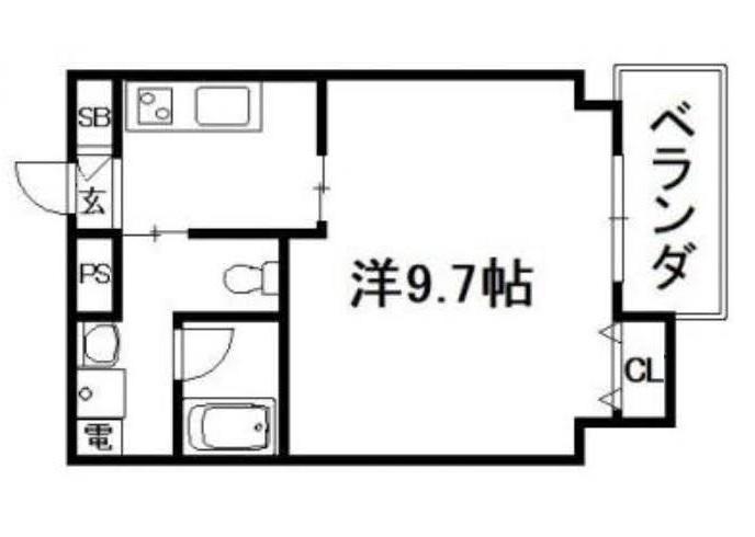 ヴェルデ御所東(1K/4階)の間取り写真