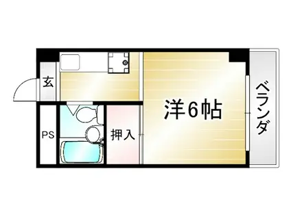 ラ・フォンテ御所西(ワンルーム/3階)の間取り写真