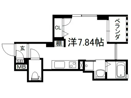 MILLE LIBRORUM(ワンルーム/4階)の間取り写真