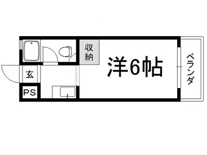 シャトー若草(ワンルーム/2階)の間取り写真