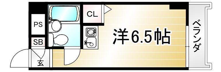 メゾンカミゴリョー(ワンルーム/5階)の間取り写真