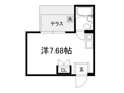 HAMASO京都今出川(ワンルーム/1階)の間取り写真