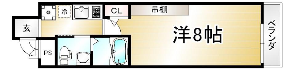 アークリード今出川大宮(1K/2階)の間取り写真