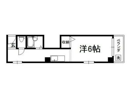 御所西シンワマンション(ワンルーム/4階)の間取り写真