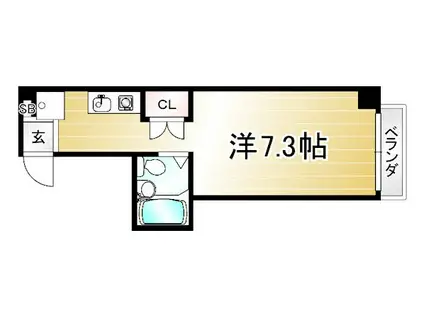 GEM7(ワンルーム/2階)の間取り写真