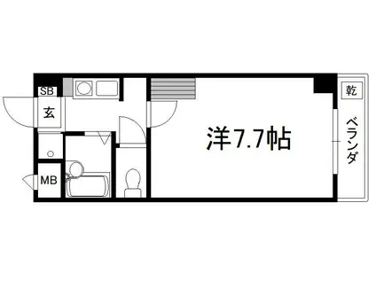 フルールロード(1K/2階)の間取り写真