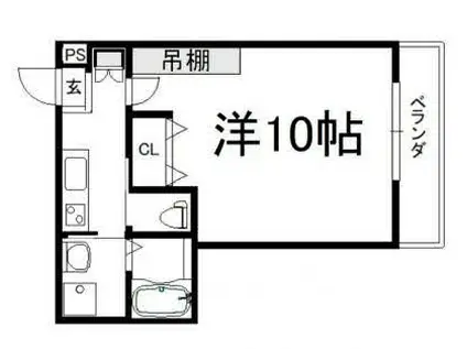 GLADVIS KURAMAGUCHI(1K/2階)の間取り写真