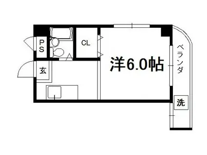 ハウス・ザ・クレスト(ワンルーム/3階)の間取り写真