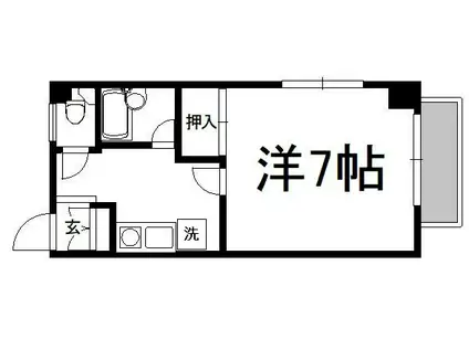 コーポ葉月(1K/2階)の間取り写真