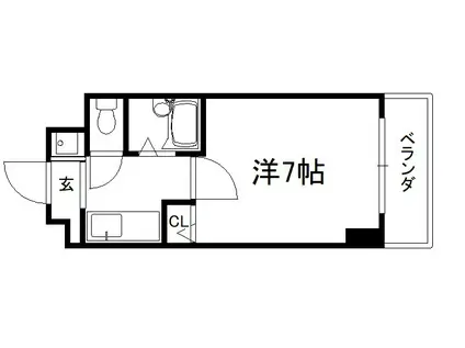 ユニバーシティー丸光(1K/2階)の間取り写真