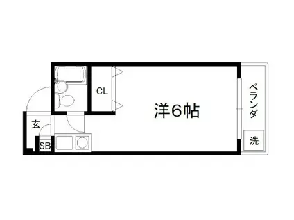 カサデルアンダンテ(ワンルーム/4階)の間取り写真