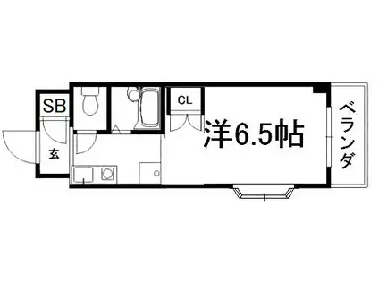 ノースリバーハイツ(1K/1階)の間取り写真