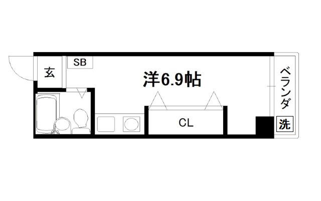 アスペースCS2(ワンルーム/2階)の間取り写真