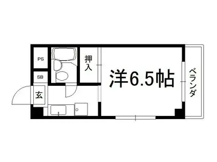 ぱんぷきん(ワンルーム/3階)の間取り写真