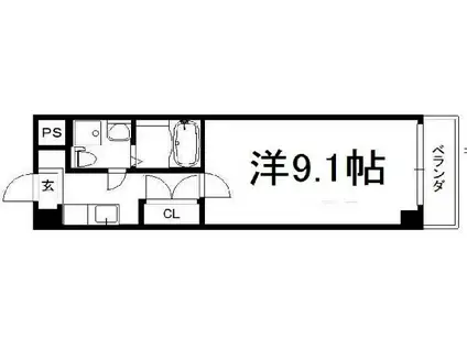 アートプラザ京田辺2(1K/2階)の間取り写真
