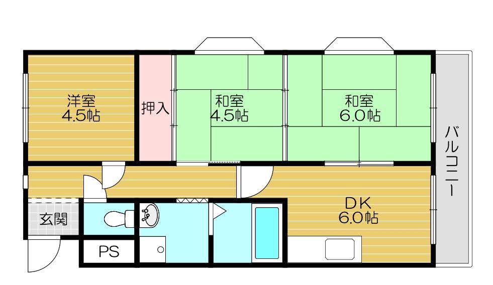 脇田建設ビル(3DK/3階)の間取り写真