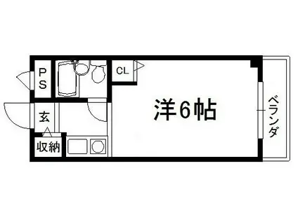 ビレッタ七瀬川(ワンルーム/1階)の間取り写真