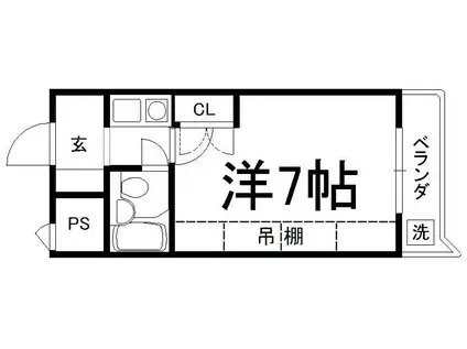 KS COMMON GARDEN同志社前(1K/4階)の間取り写真