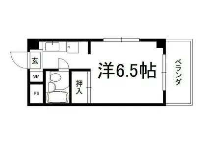 ぱんぷきん(ワンルーム/1階)の間取り写真