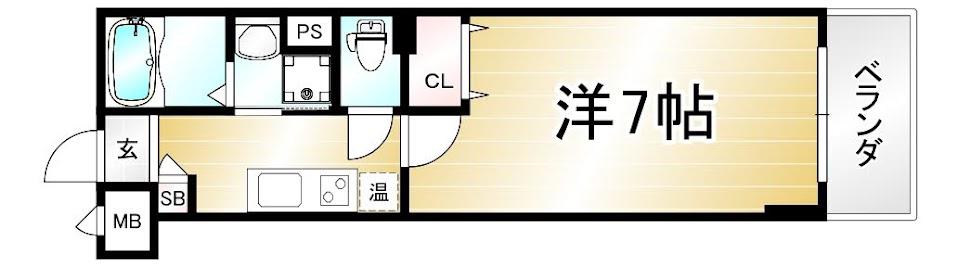 プランドールSHINWA(1K/1階)の間取り写真