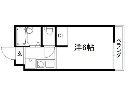 ヴィラ興戸(ワンルーム/1階)の間取り写真