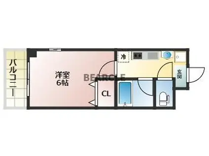 バインオーク イレブン(1K/6階)の間取り写真