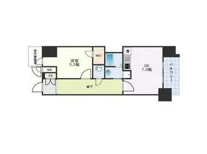 エスリード京都梅小路(1DK/6階)の間取り写真