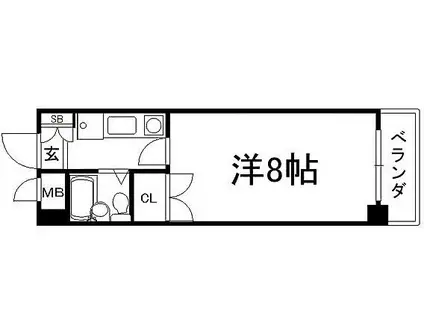 カーサ高村(1K/4階)の間取り写真