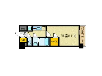 エスリード京都梅小路(1K/3階)の間取り写真