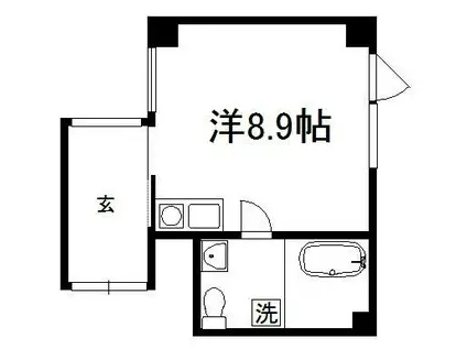 JURAKU-RO(ワンルーム/4階)の間取り写真