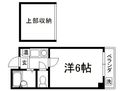 ラ・モンド(1K/4階)の間取り写真