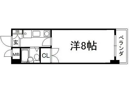 カーサ高村(1K/5階)の間取り写真