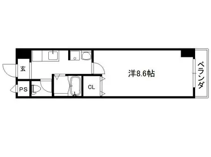 アートプラザ京田辺3(1K/5階)の間取り写真