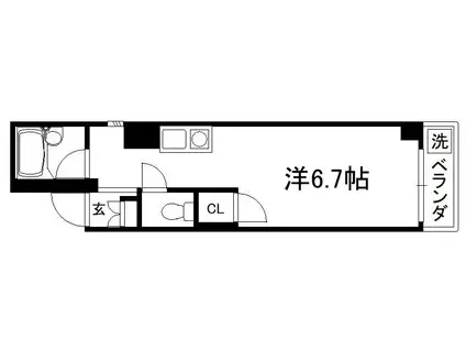 モナクヴィラウエバ(ワンルーム/2階)の間取り写真