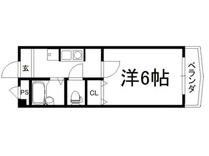 グレース田辺(1K/2階)の間取り写真