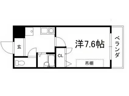 KIビレッヂ(1K/3階)の間取り写真