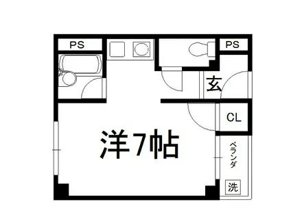 アーバンハウス北西(ワンルーム/4階)の間取り写真