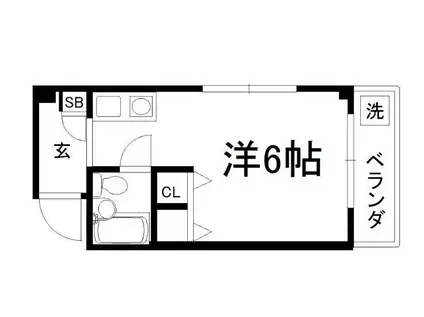 カサデルアンダンテ(1K/3階)の間取り写真